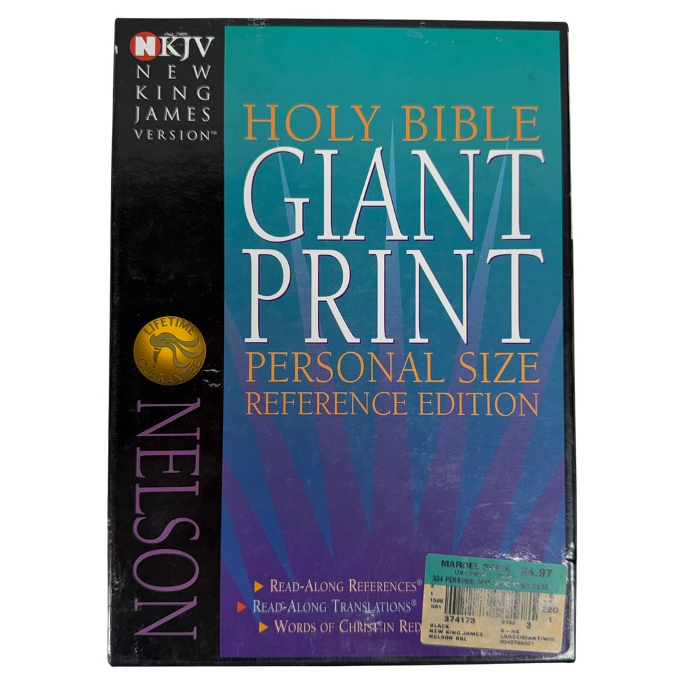 Nelson NKJV Holy Bible Giant Print Personal Size Reference Edition Black 334